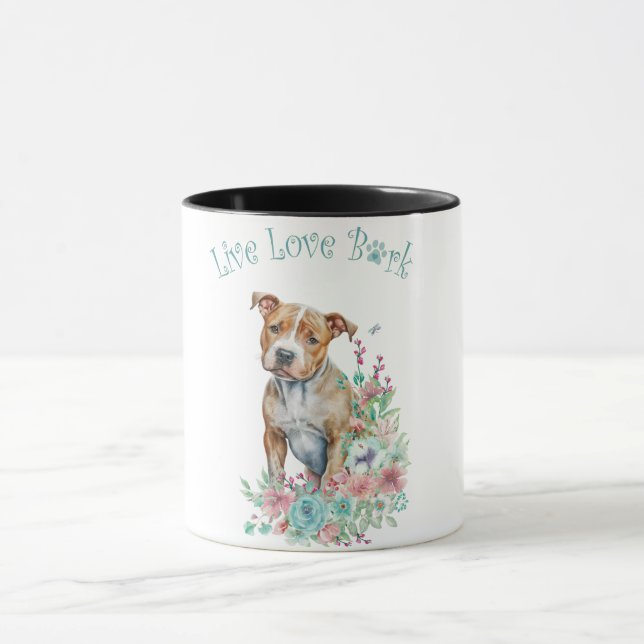 Mug Maman de Staffordshire Terrier Floral (Centre)