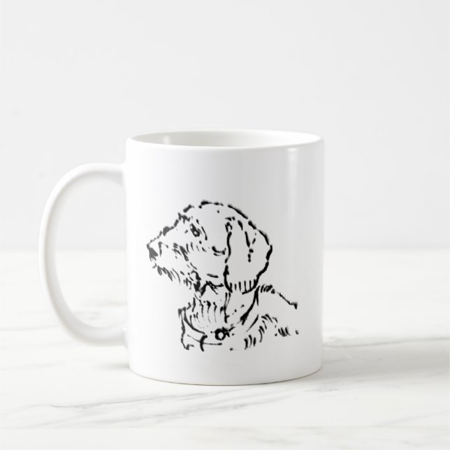 Mug Maman de Teckel à Poil Dur Café (Gauche)
