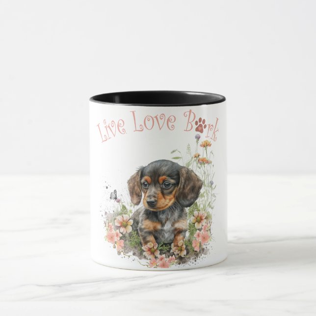 Mug Maman de Teckel Fleurie (Centre)
