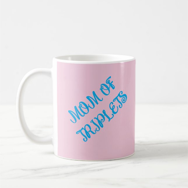 Mug Maman De Triplets Garçon, Bleu, Cadeau Motivationn (Gauche)
