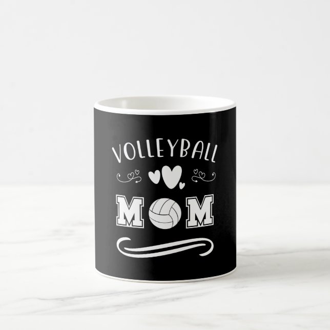 Mug Maman de volley-ball Texte de typographie noir et  (Centre)
