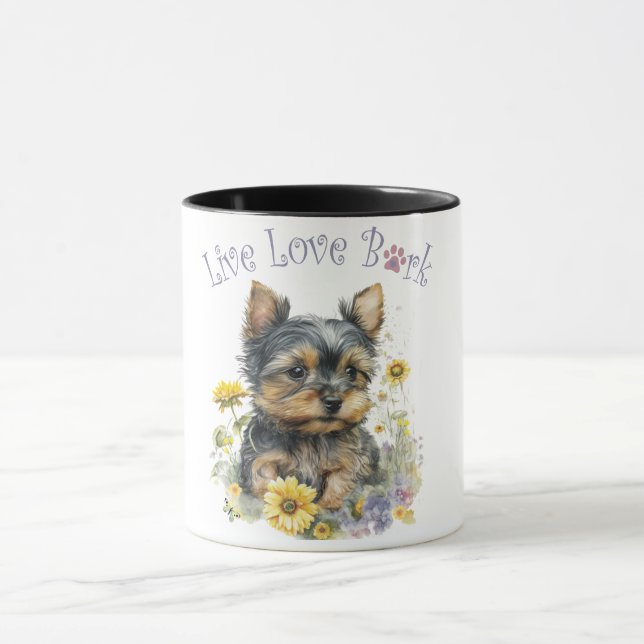 Mug Maman de Yorkie Floral (Centre)