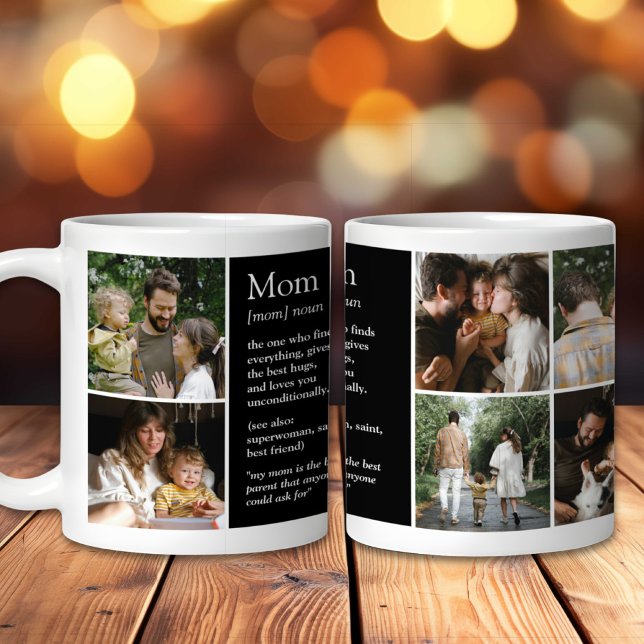 Mug Maman Définition Drôle et coeur Photo personnalisé (Créateur téléchargé)