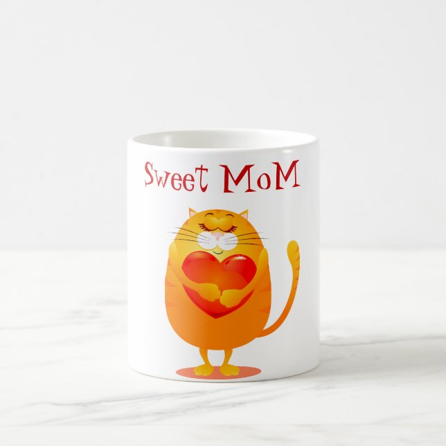 Mug Maman douce, drôle de chat amoureux (Centre)