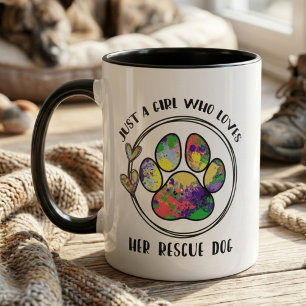 Mug Maman d'un chien de sauvetage coloré - Cadeau pour