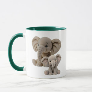Mug Maman éléphant et bébé attendrissant.