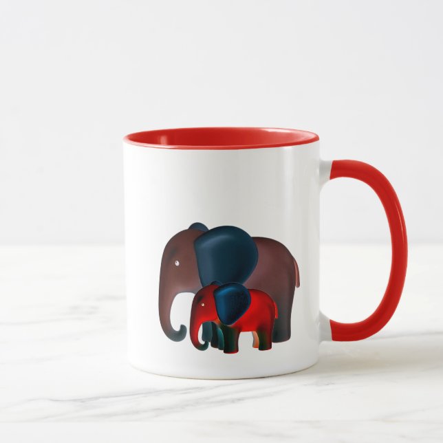 Mug  Maman éléphant promène son éléphanteau.  (Droite)