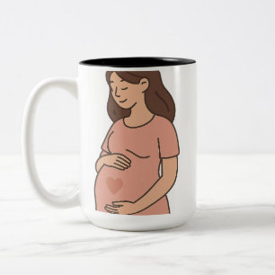 Mug maman enceinte - Mignonne Maternité Caricature