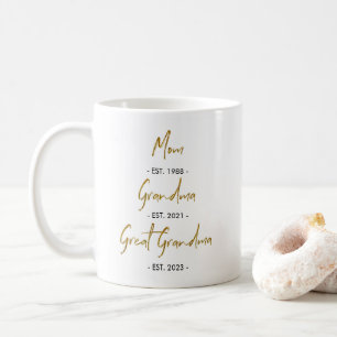 Mug Maman Est. à Grand-mère Est. à Great Grand-mère Co