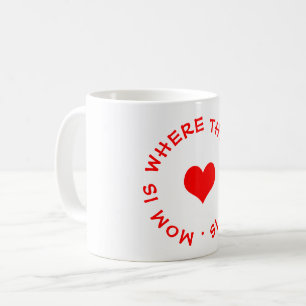 Mug maman est là où le coeur est bouton