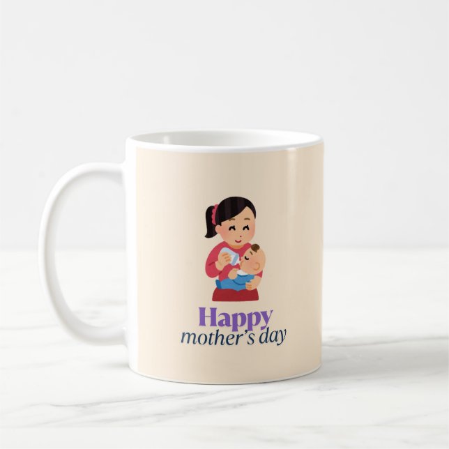 Mug Maman et bébé, jour de mère heureuse (Gauche)