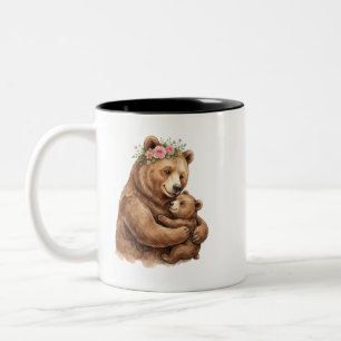 Mug Maman et Bébé Ours Aquarelle Mignon