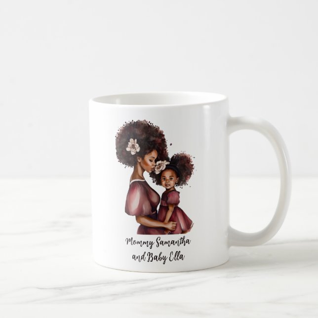 Mug Maman et fille noire personnalisée (2) (Droite)