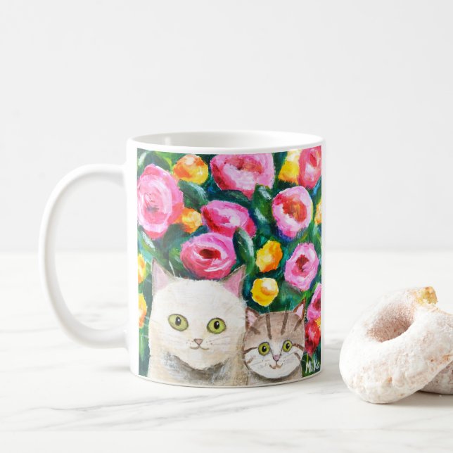 Mug Maman et Kitten mignonette Jolies chats Adorable A (Avec donut)