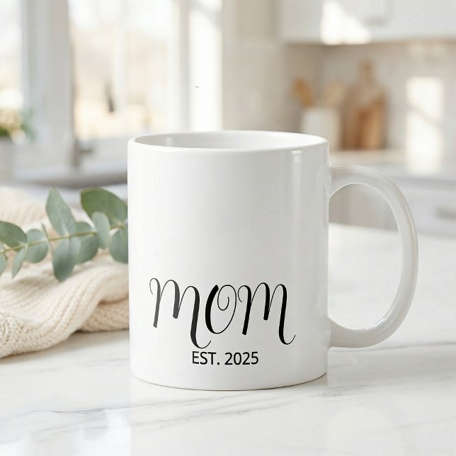 Mug Maman établie Écriture noire Cadeau de nouvelle ma (Créateur téléchargé)