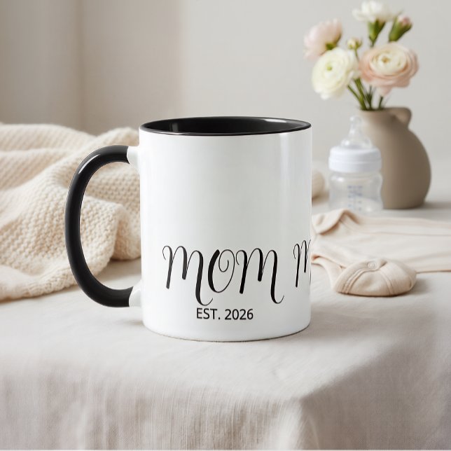 Mug Maman établie Écriture noire Cadeau de nouvelle ma (Créateur téléchargé)