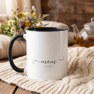Mug Maman Établie Script CCustom Année Mère