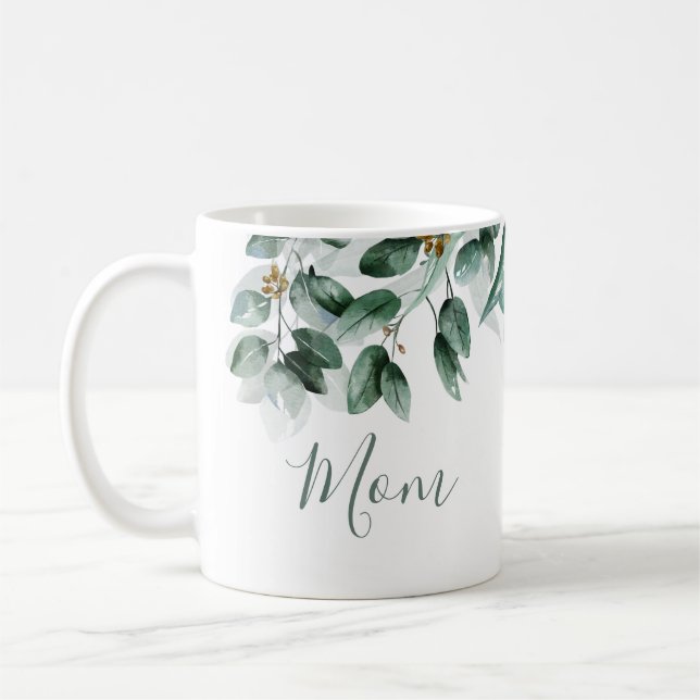 Mug Maman Eucalyptus Folithe Moderne Aquarelle (Gauche)