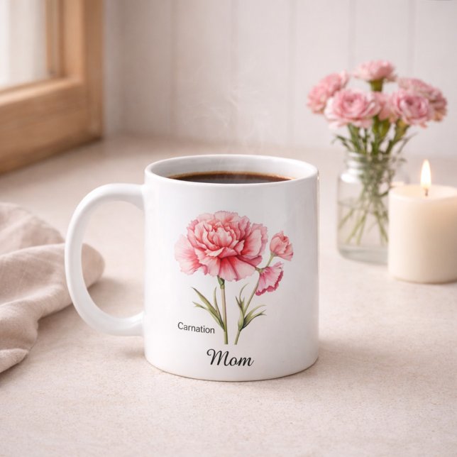 Mug Maman Fleur de naissance de janvier (Créateur téléchargé)