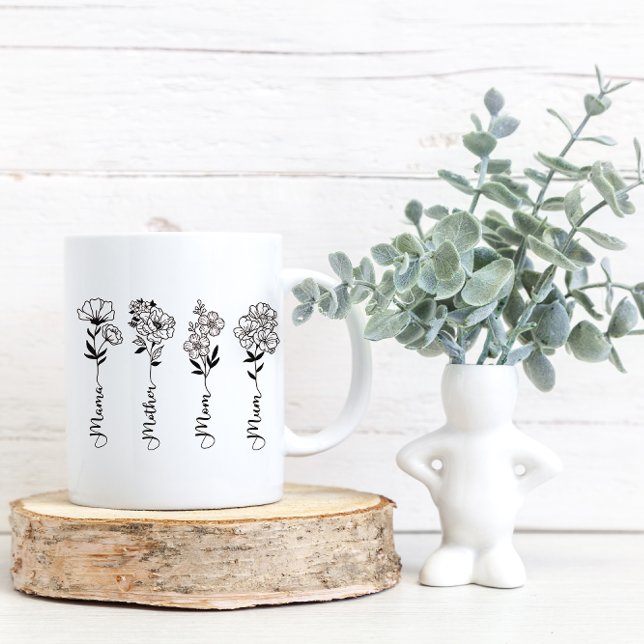 Mug maman fleur sauvage minimaliste (cute mama mug)