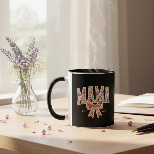Mug Maman Floral Perle Maman Université Maternité Art (Créateur téléchargé)