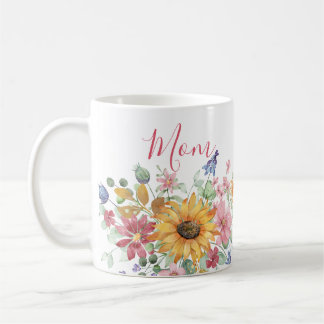 Mug Maman florale de printemps personnalisée