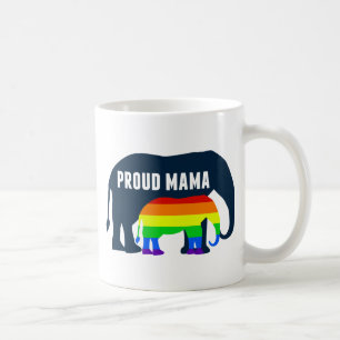 Mug Maman gay pride Fier Mama Elephant Arc-en-ciel LGB