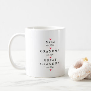 Mug Maman   Grand-mère   Grand-mère Année Est.