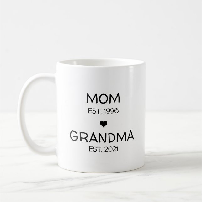 Mug Maman grand-mère Grossesse Faire-part bébé révélat (Gauche)