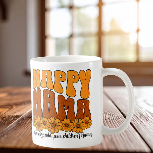 Mug Maman heureuse et mignonne personnalisée marron