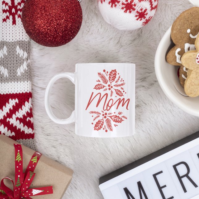 Mug Maman Holly Berry Red Holiday (Créateur téléchargé)