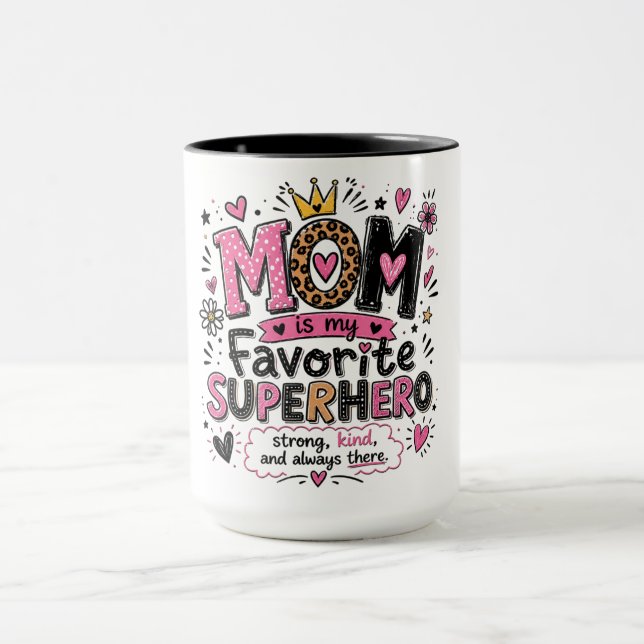 Mug Maman Inspirante Super-héros préféré (Centre)