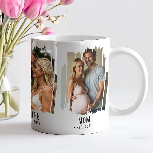 Mug Maman Jalons Photos & Années Cadeau texte personna (Créateur téléchargé)