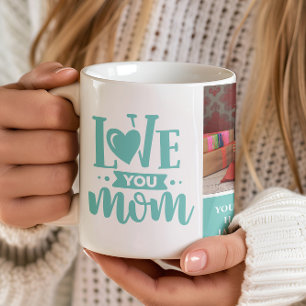 Mug Maman je t'aime Cadeau de fête des mères sarcelle