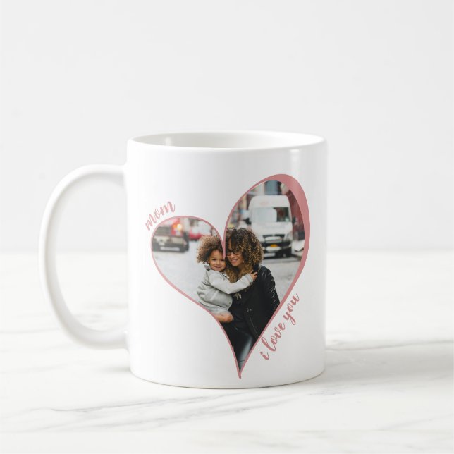 Mug Maman Je t'aime Photo personnalisée (Gauche)