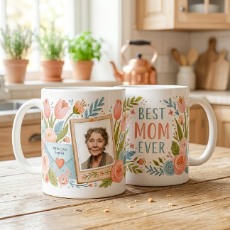 Mug Maman la Meilleure Fleur Photo Nom Jour de la Fête