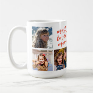 Mug Maman la plus aimée en rose moderne Script 6 Photo