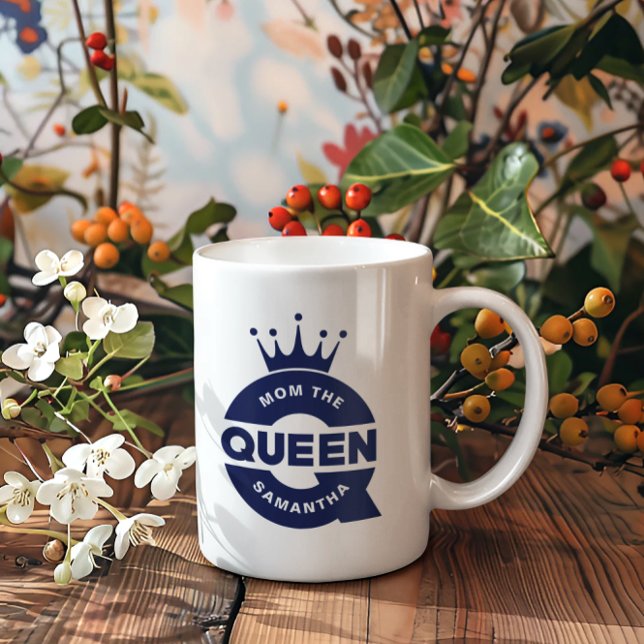 Mug Maman La Reine Bleue Typographie créative (Créateur téléchargé)