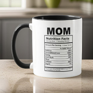 Mug Maman La valeur nutritive Moderne Noir et Blanc Am