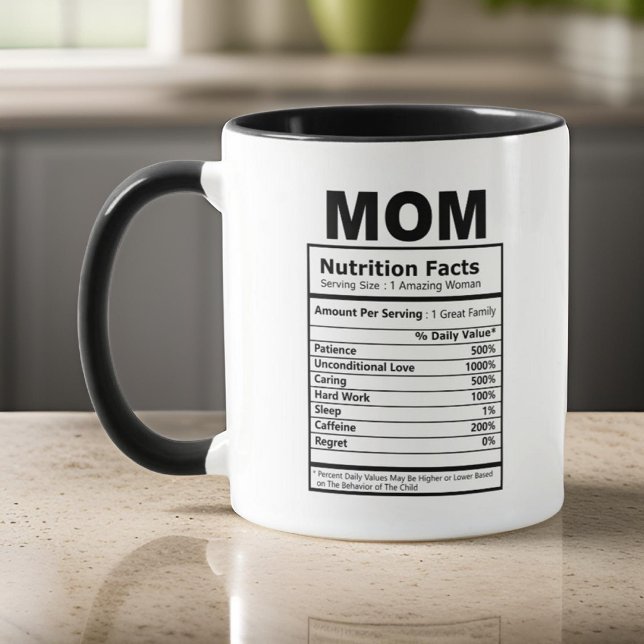 Mug Maman La valeur nutritive Moderne Noir et Blanc Am (Créateur téléchargé)