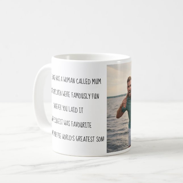 Mug Maman limerick drôle d'un fils préféré grande phot (Devant gauche)