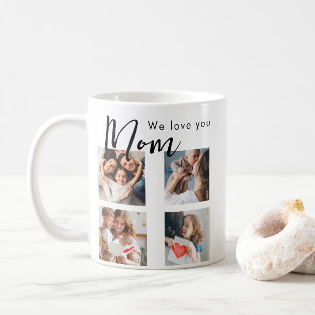 Mug maman, maman, photo collage, on t'aime, typographi (Avec donut)