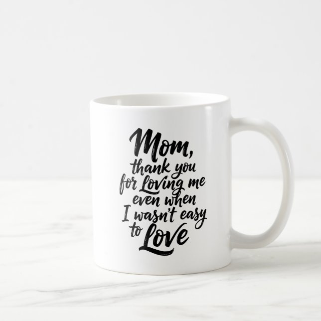 Mug Maman merci de m'avoir aimé Brosse Script 1 Photo (Droite)