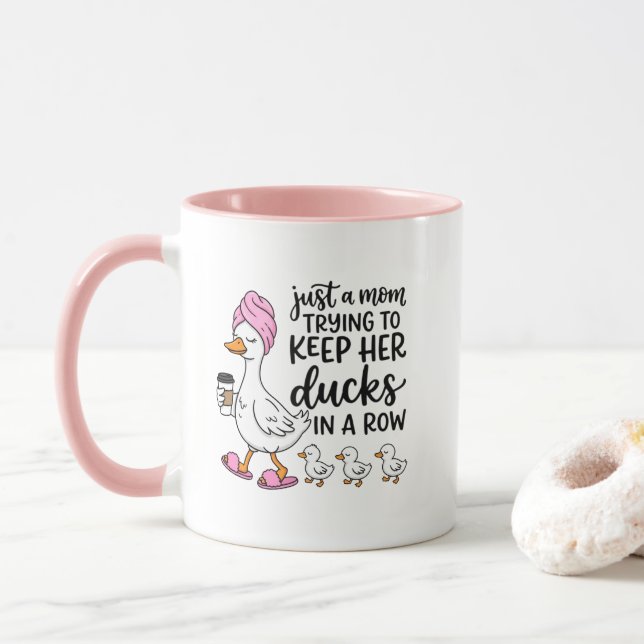 Mug Maman mignonne art de mot de canard  (Avec donut)
