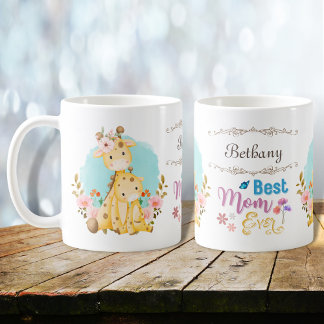 Mug Maman mignonne bébés girafes Meilleure maman que j