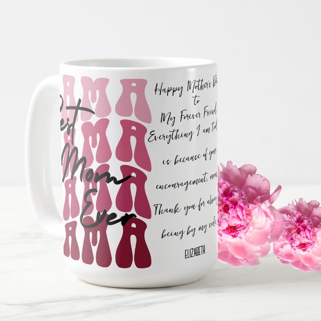 Mug Maman Moderne Maman Message personnalisé Fête des  (Créateur téléchargé)