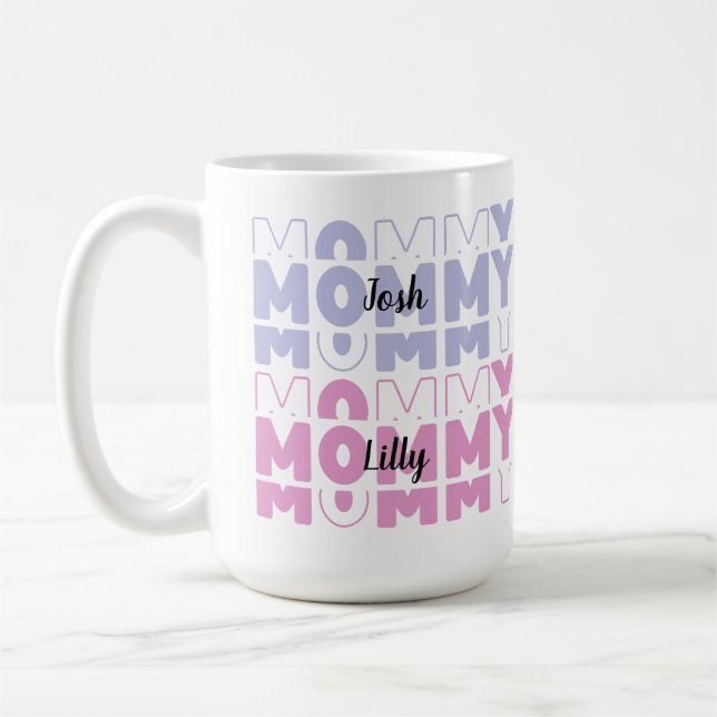 Mug Maman Moderne Pastel Couleur Personnalisée Fête de (Gauche)