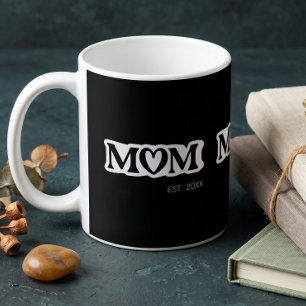 Mug Maman Noir et Blanc Établie Élégante et Mignonne