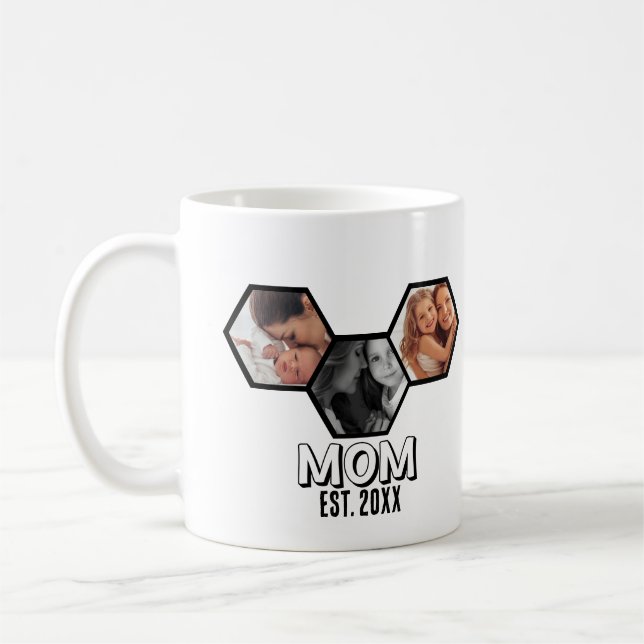 Mug Maman noir et blanc établie Hexagone 3 photos (Gauche)