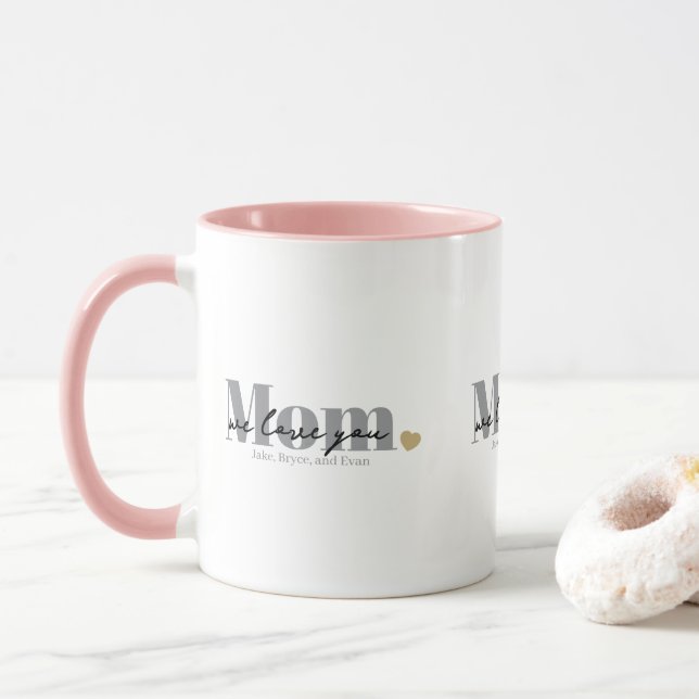 Mug Maman Nous T'aimons Écriture Noire (Avec donut)
